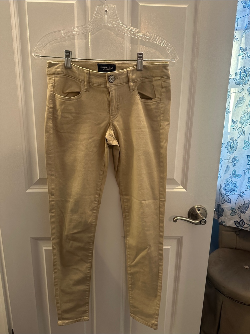 Women's Slim Stretch Jeans in Khaki -  Classic Fit
